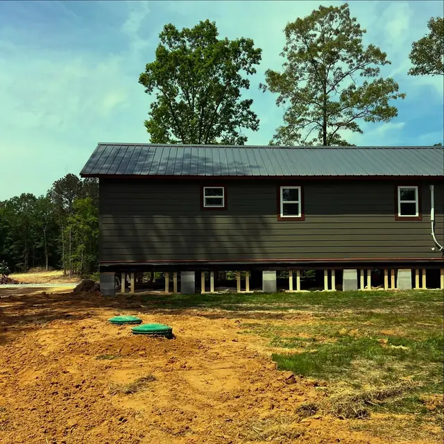 Completed septic installation at new construction